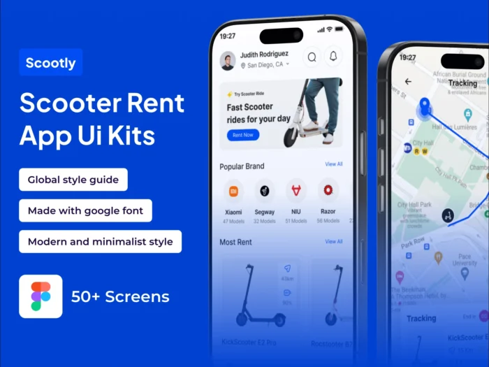 Scootly - Scooter Rent Premium UI KIts App