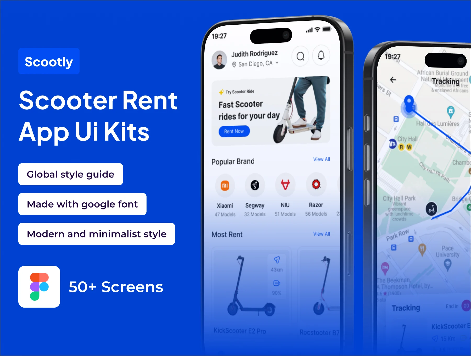 Scootly - Scooter Rent Premium UI KIts App Scootly - Scooter Rent Premium UI KIts App